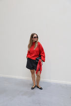 Senna trui met wijde mouw rood
