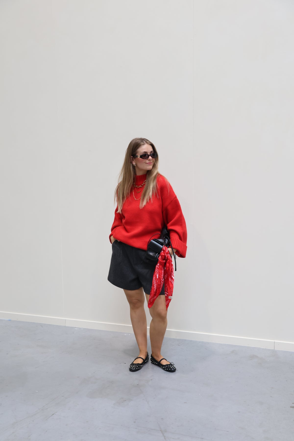Senna trui met wijde mouw rood