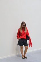 Senna trui met wijde mouw rood