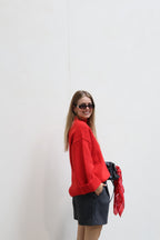 Senna trui met wijde mouw rood