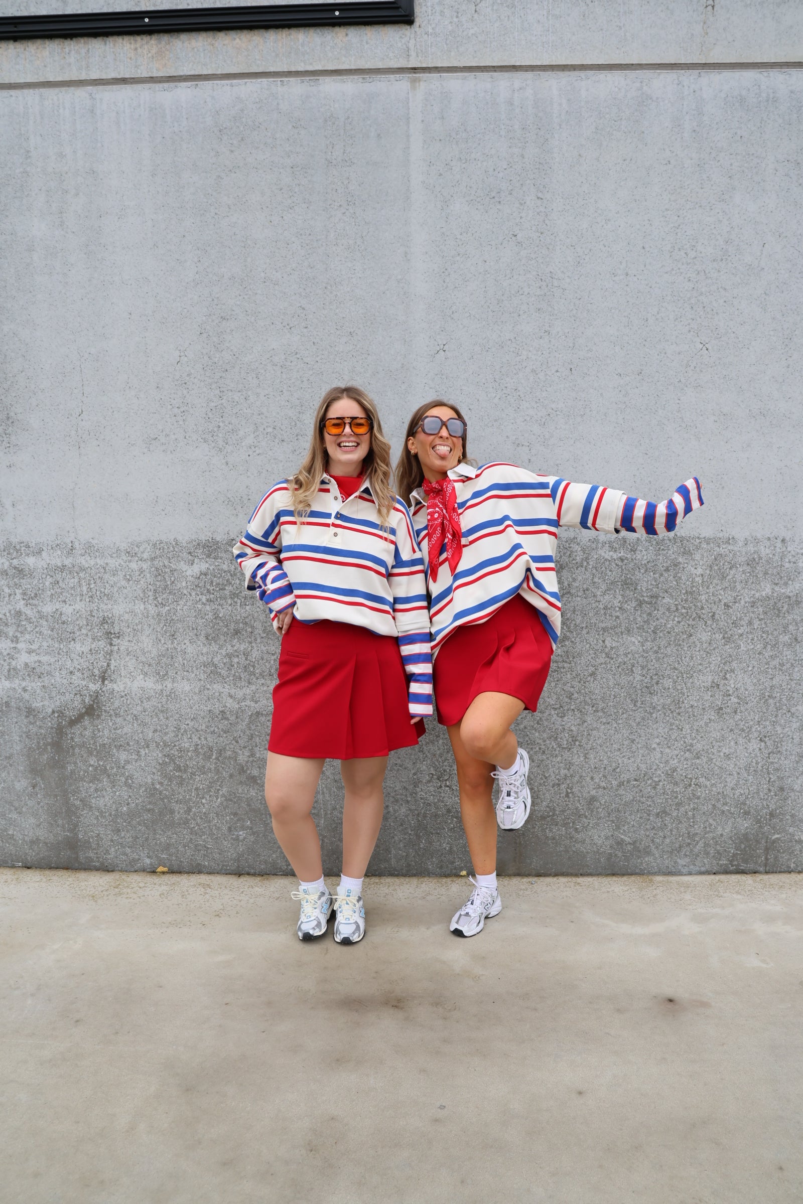 Rae gestreepte polo blauw/rood