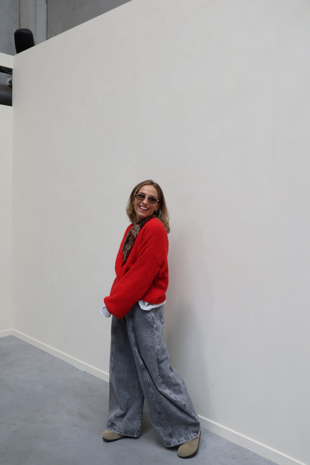Alexia balloon jeans met rekkerband grijs