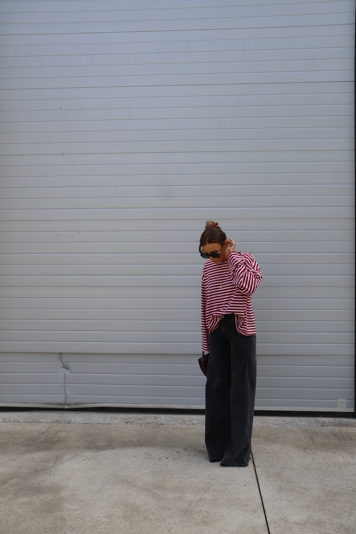 Lenka gestreepte longsleeve bordeaux