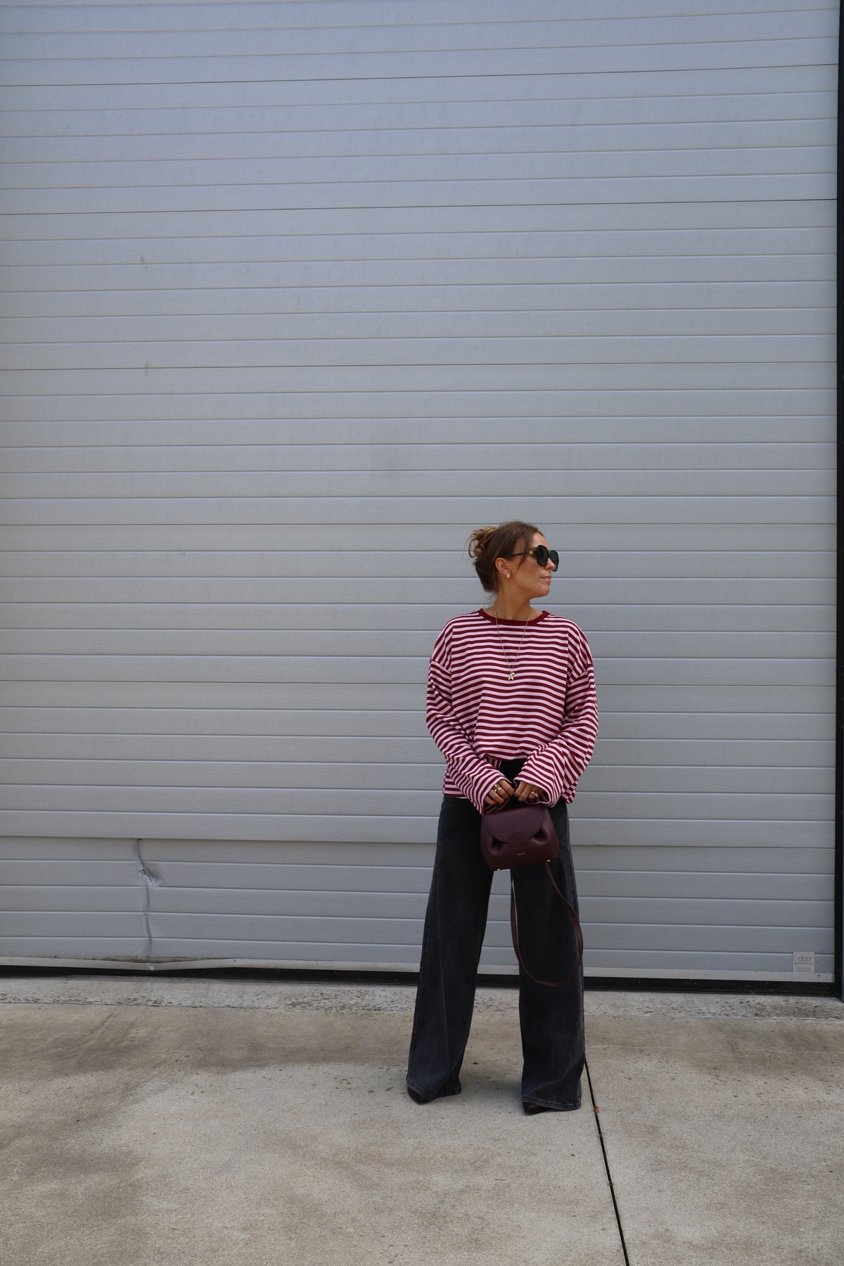 Lenka gestreepte longsleeve bordeaux