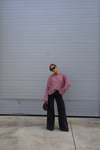Lenka gestreepte longsleeve bordeaux