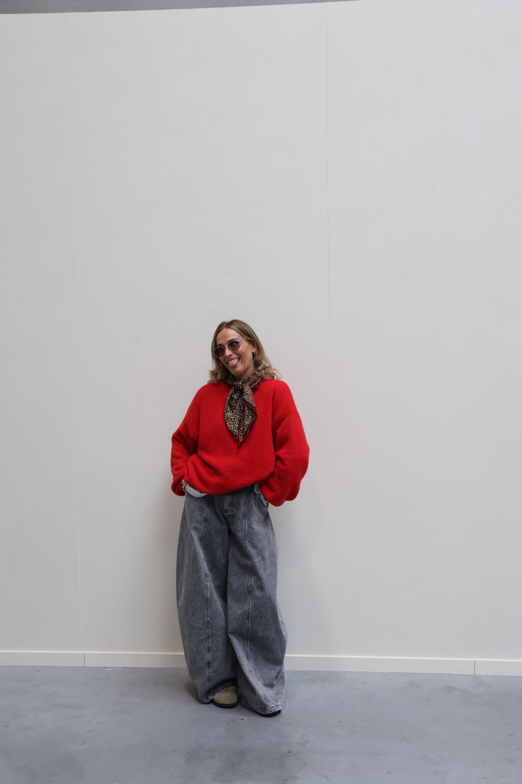 Alexia balloon jeans met rekkerband grijs