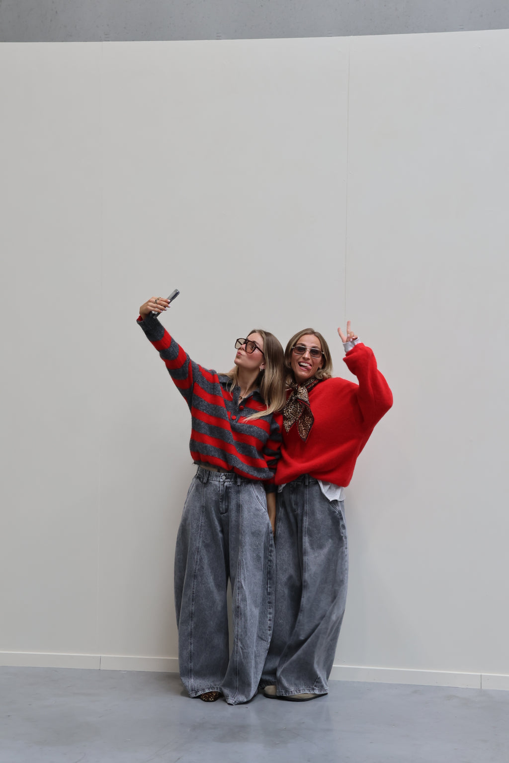 Alexia balloon jeans met rekkerband grijs