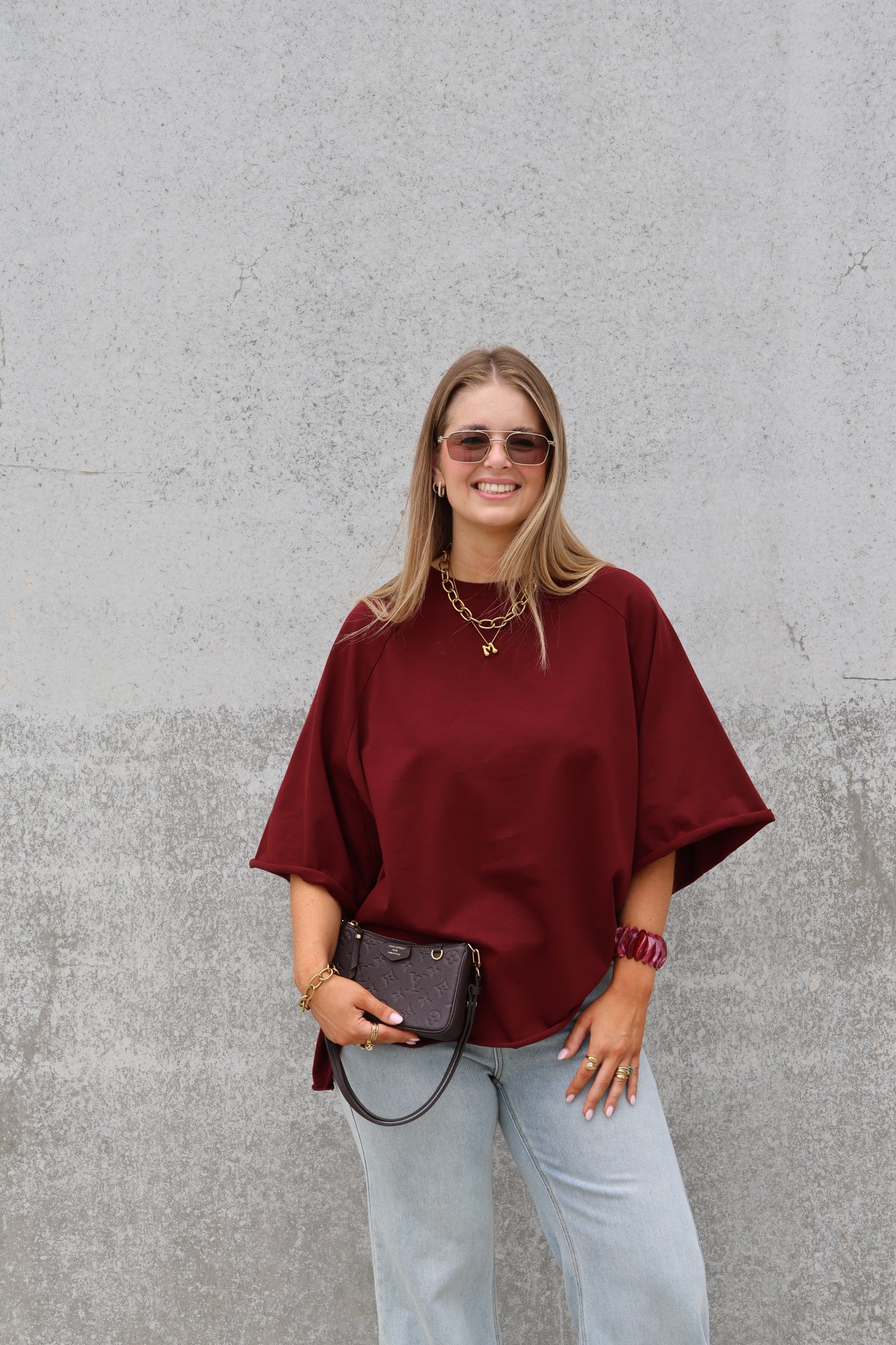 Gulia oversized T-shirt bordeaux