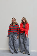 Alexia balloon jeans met rekkerband grijs