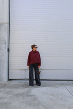 Ine wide leg jeans met plooidetail donkergrijs - long length