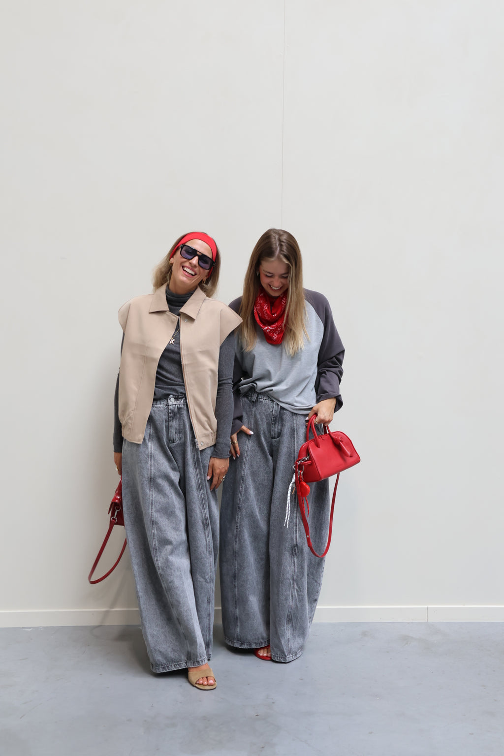 Alexia balloon jeans met rekkerband grijs