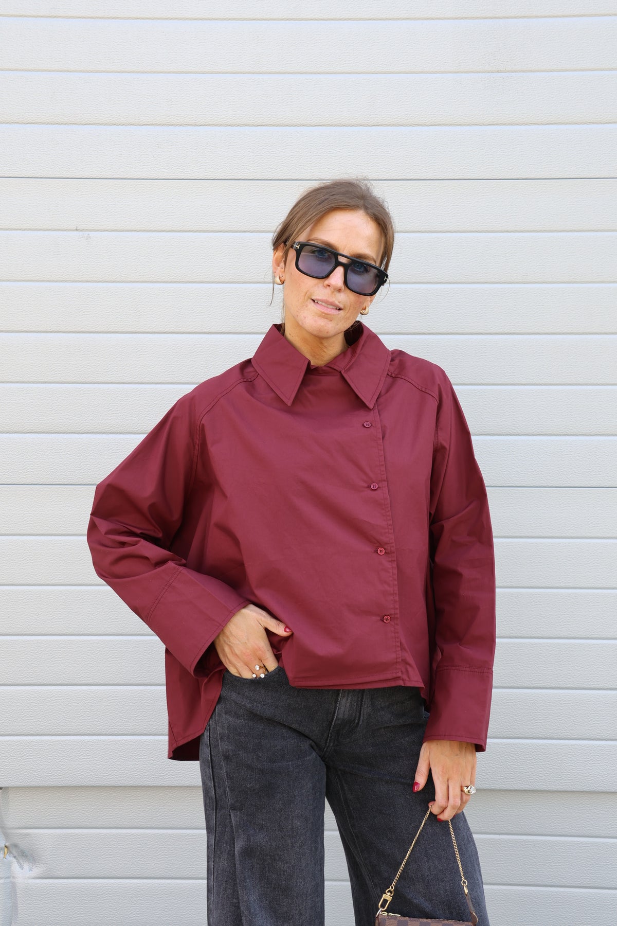 Yuna overslaghemd bordeaux