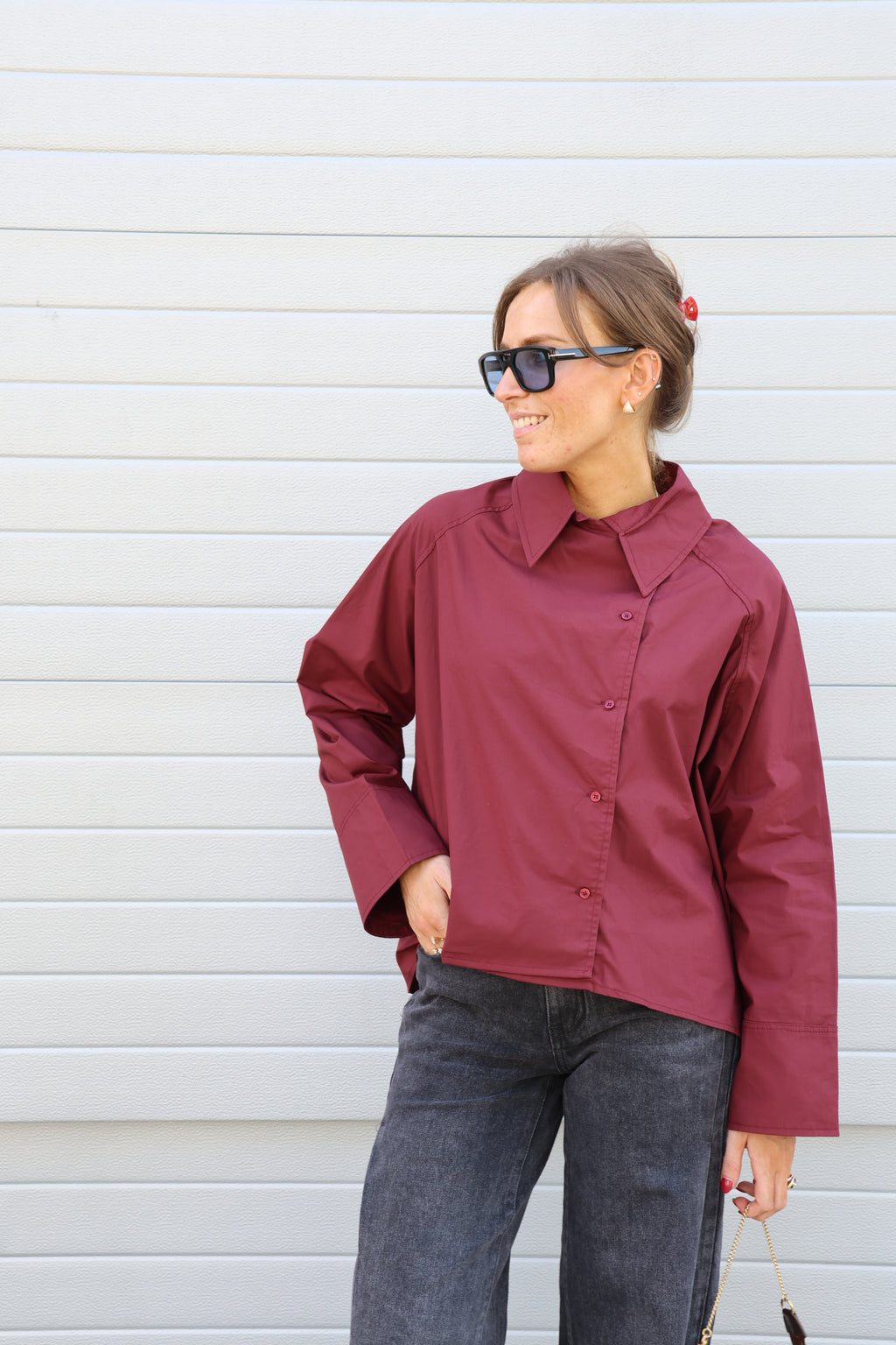 Yuna overslaghemd bordeaux