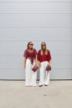 Emma cropped T-shirt bordeaux