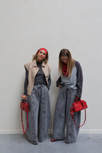 Alexia balloon jeans met rekkerband grijs