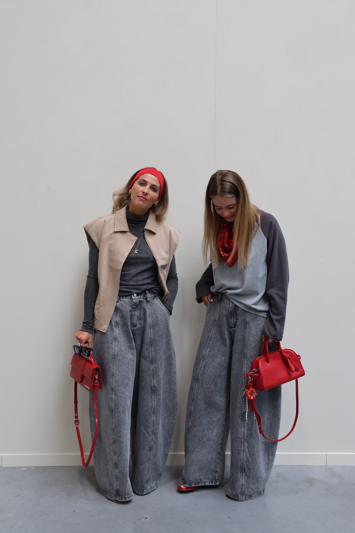 Alexia balloon jeans met rekkerband grijs