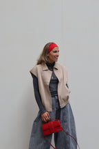Macy mouwloos jasje beige