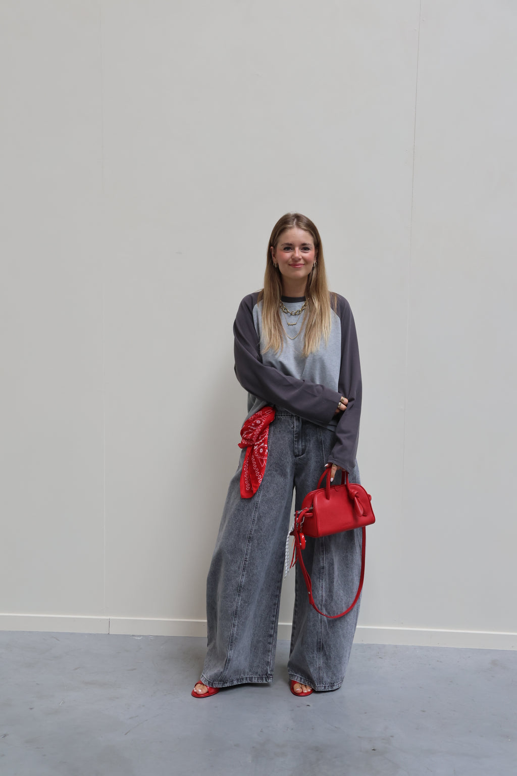 Alexia balloon jeans met rekkerband grijs