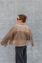 Jolene suède jas met fringes