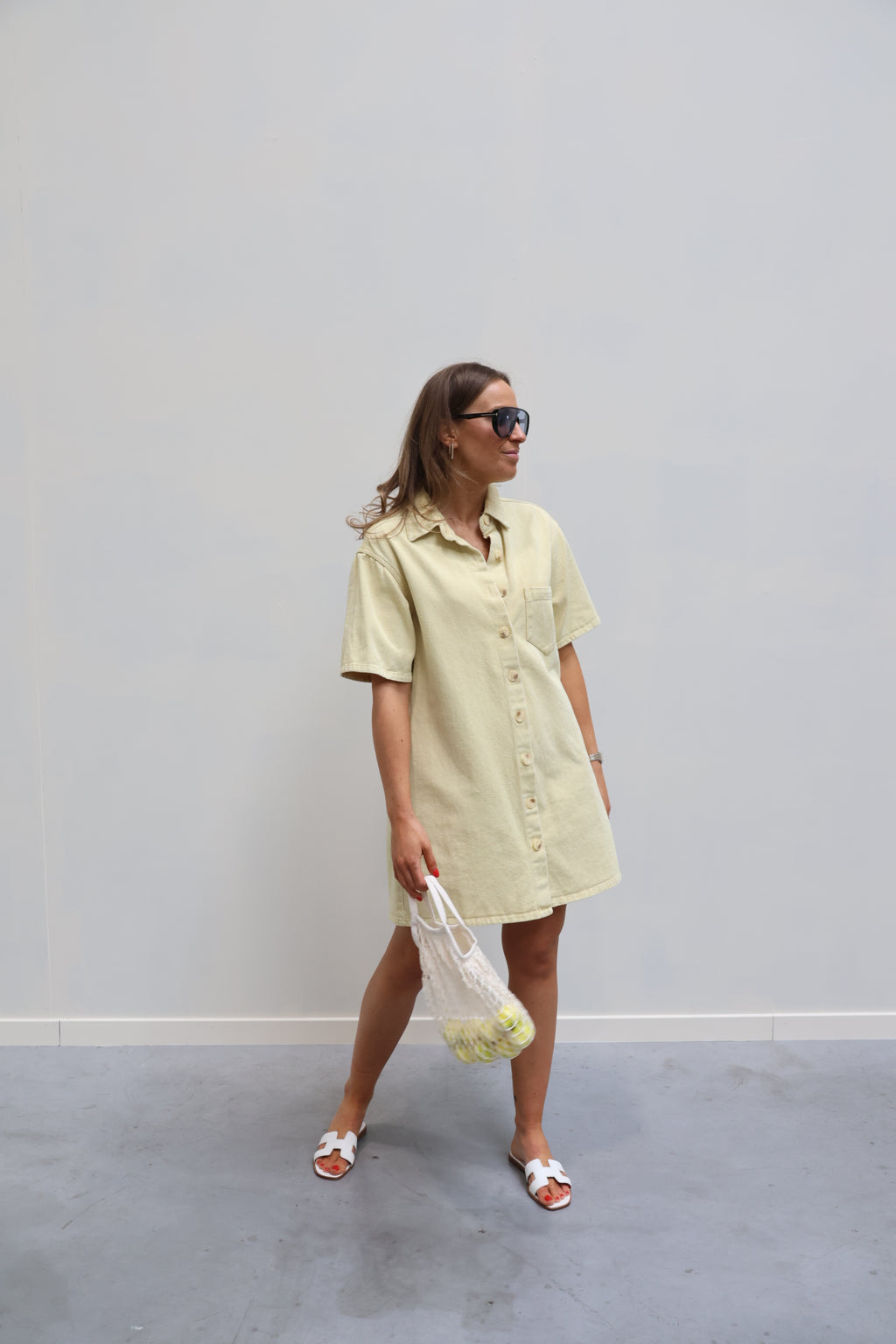 Bibi jeanskleedje geel