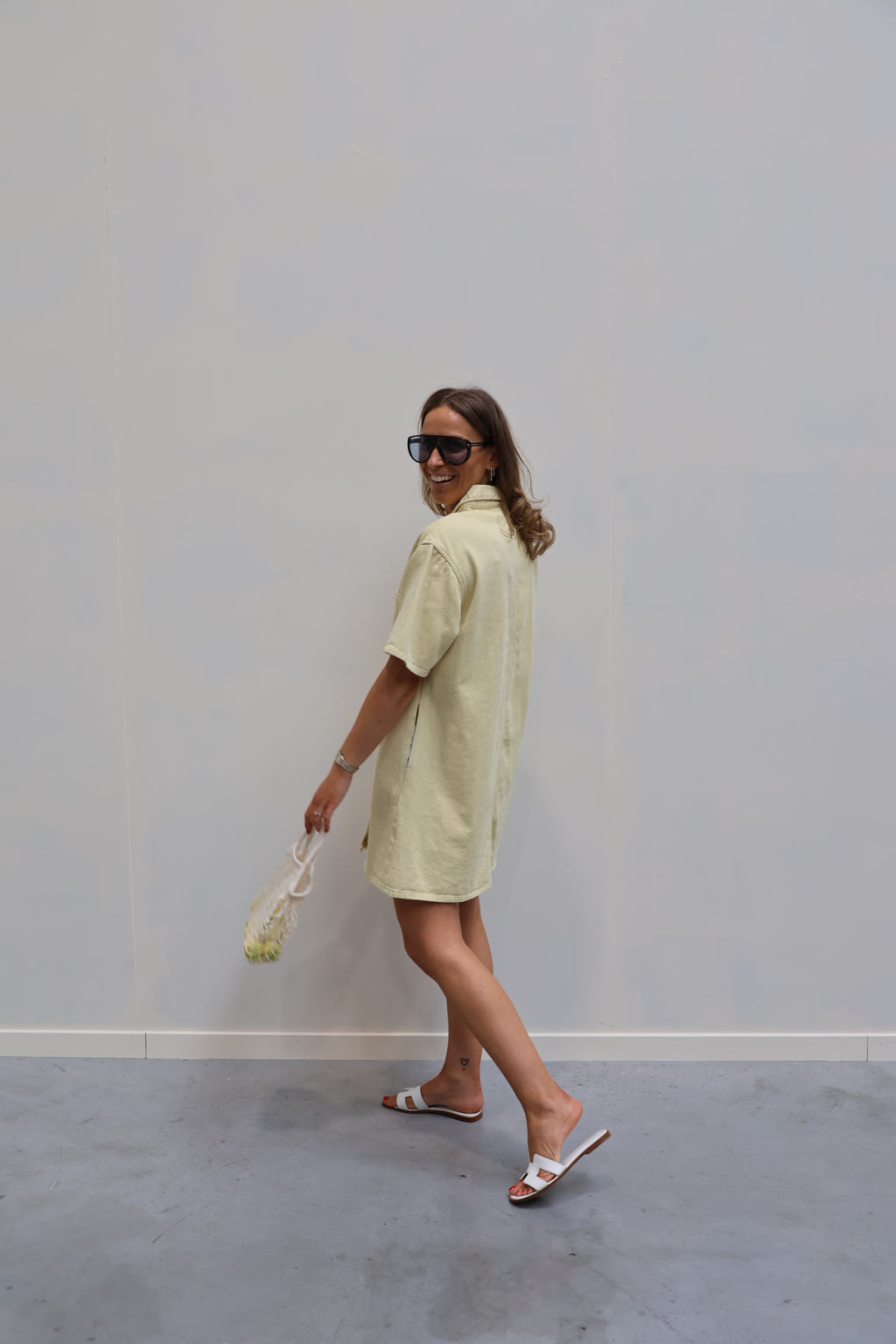 Bibi jeanskleedje geel