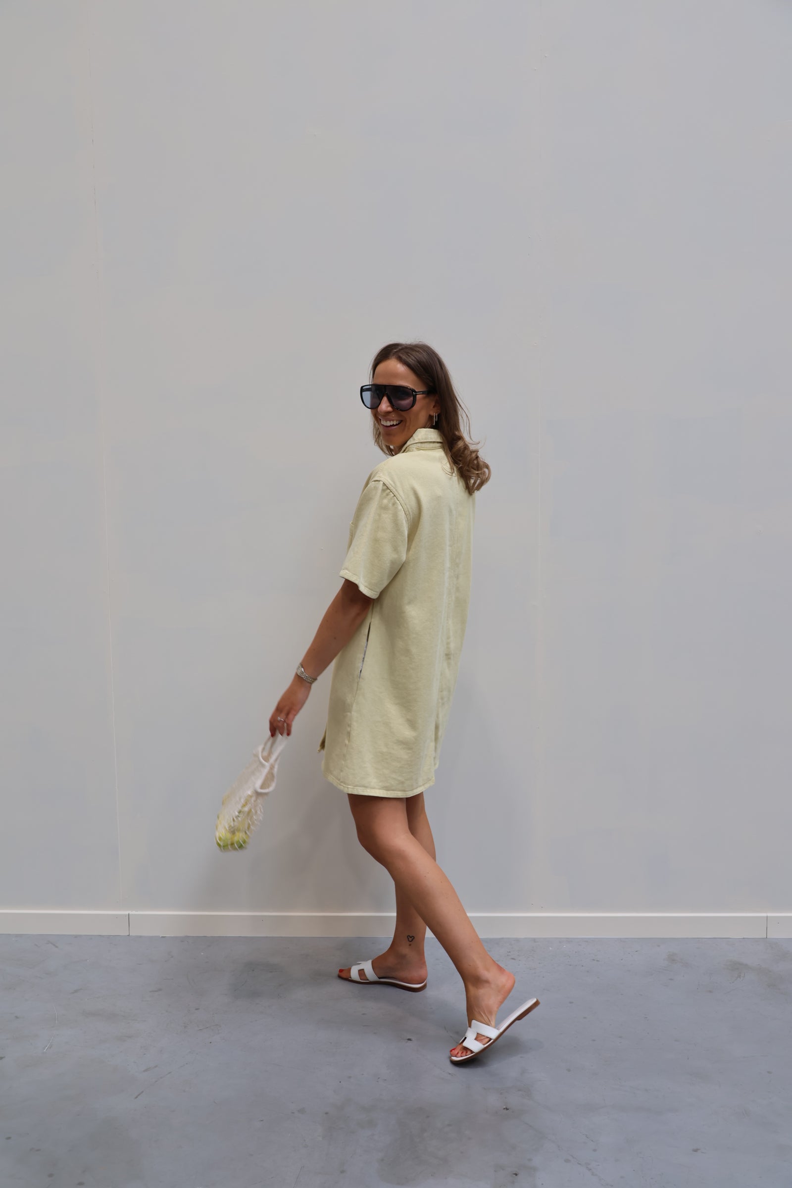 Bibi jeanskleedje geel