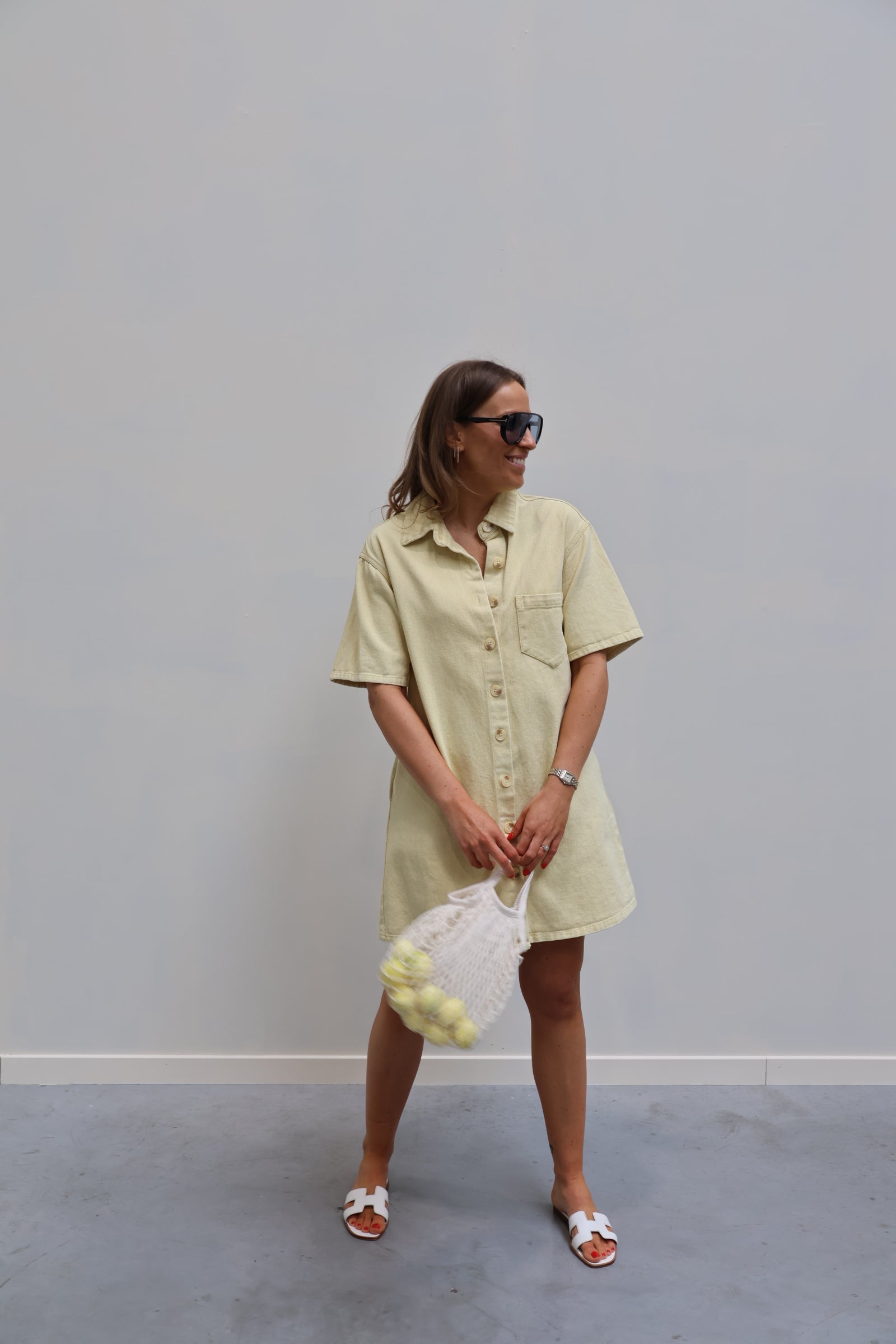 Bibi jeanskleedje geel