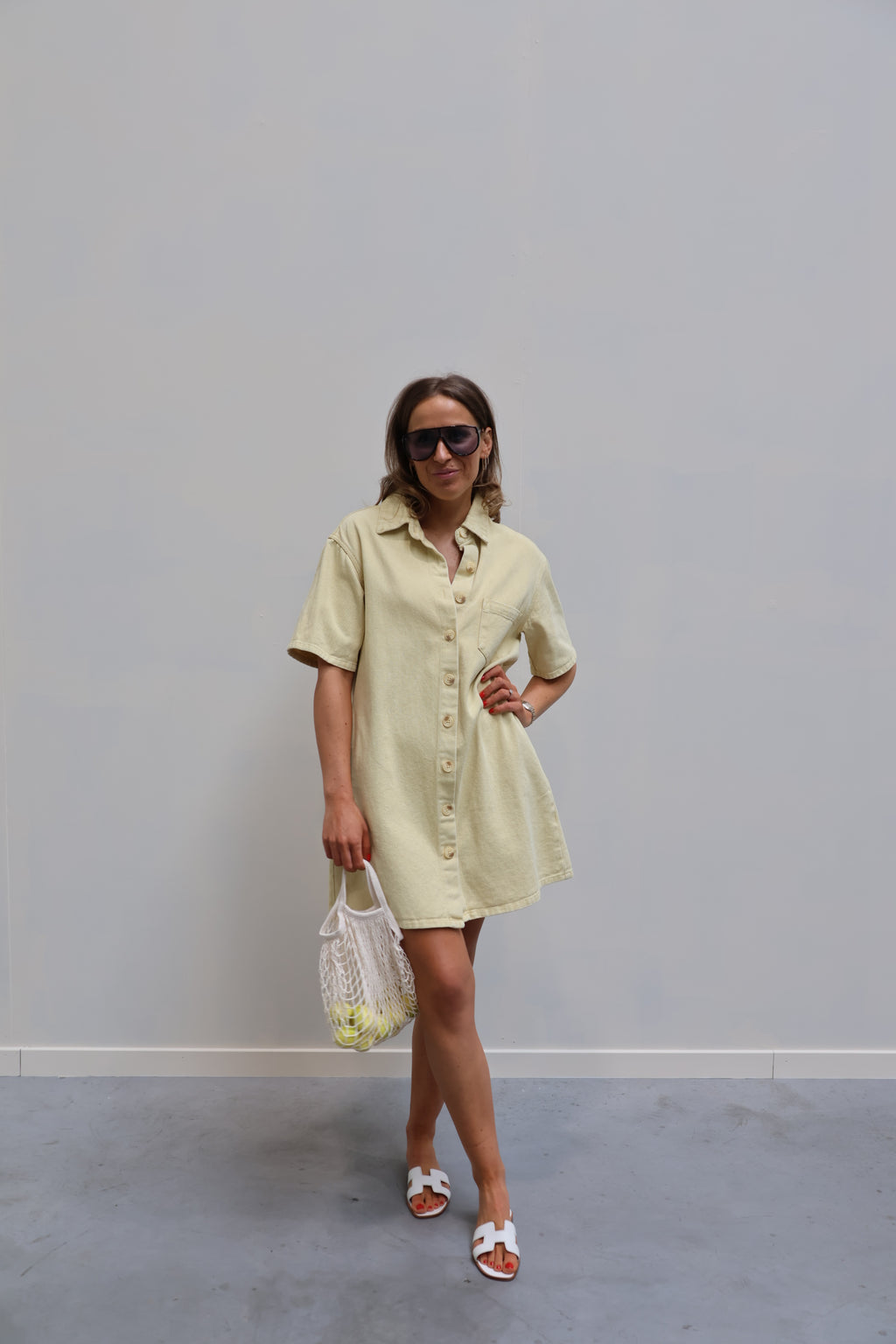 Bibi jeanskleedje geel