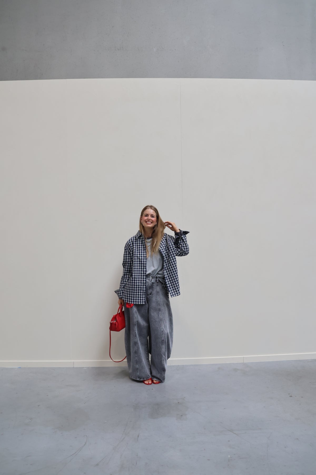 Alexia balloon jeans met rekkerband grijs