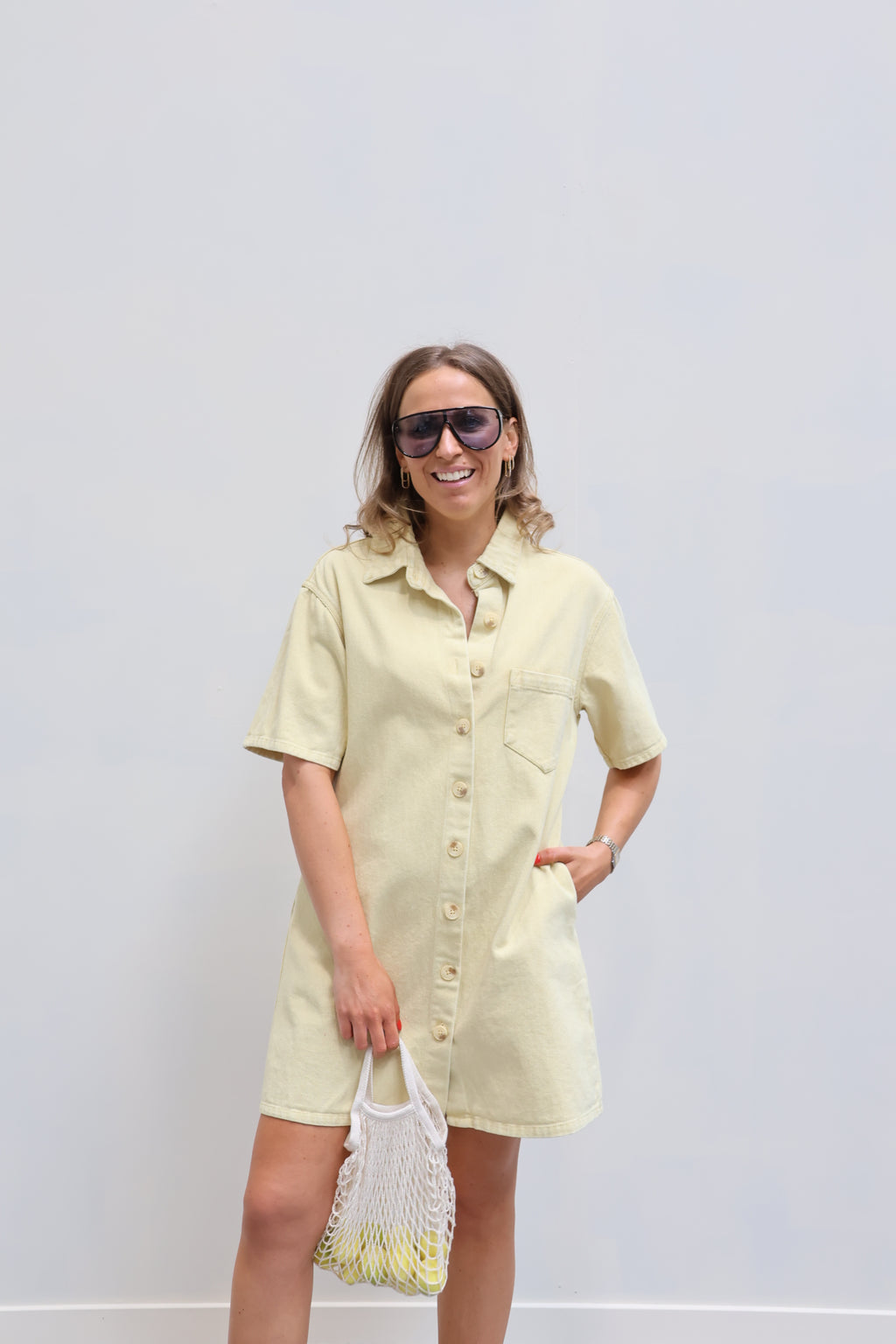 Bibi jeanskleedje geel