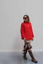 Senna trui met wijde mouw rood
