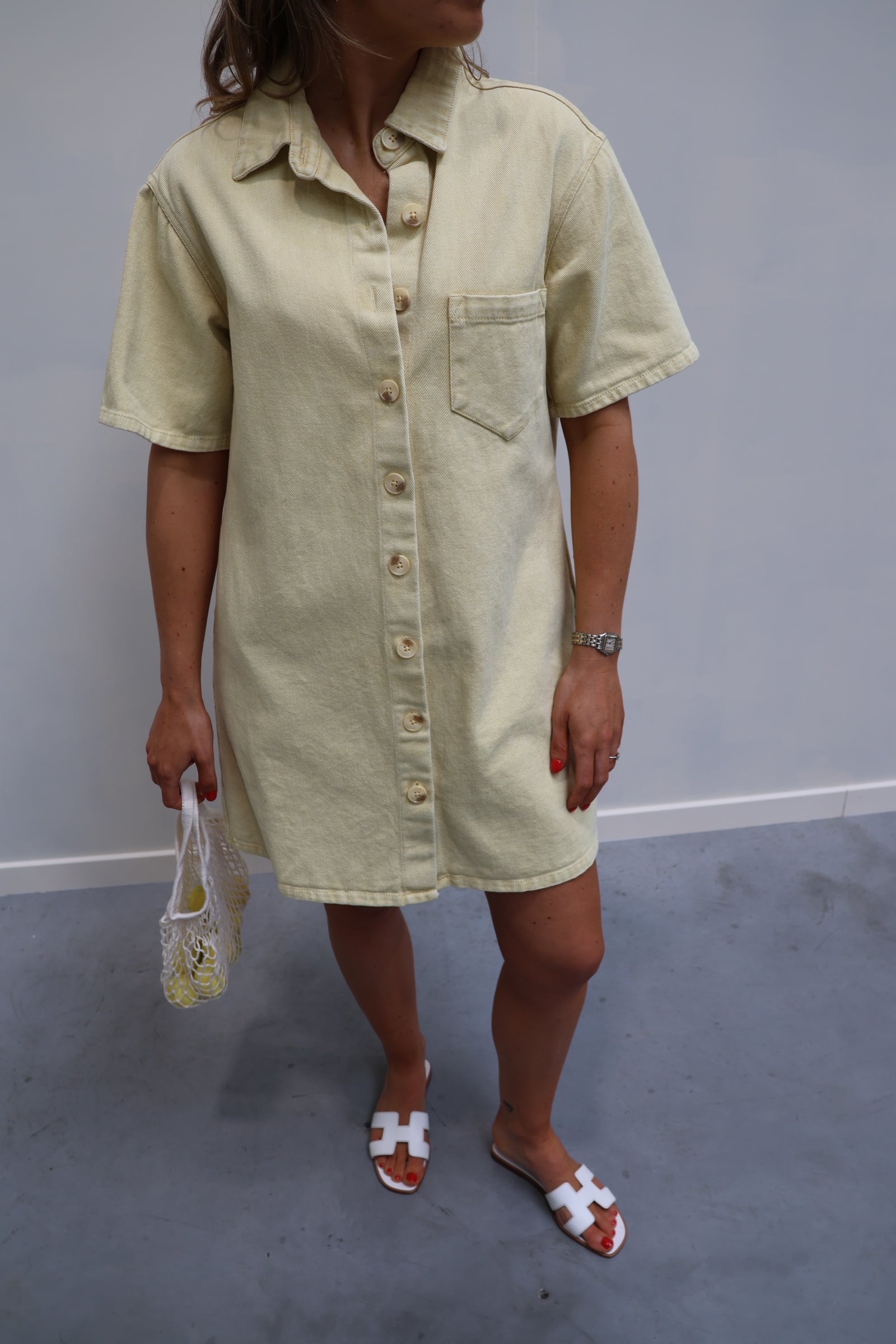 Bibi jeanskleedje geel