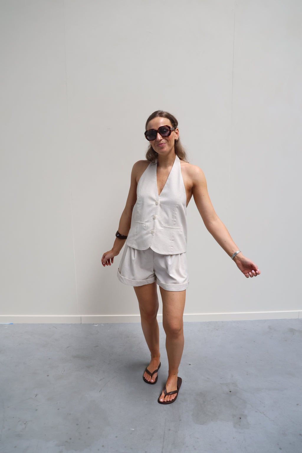 Sophia colbert top beige