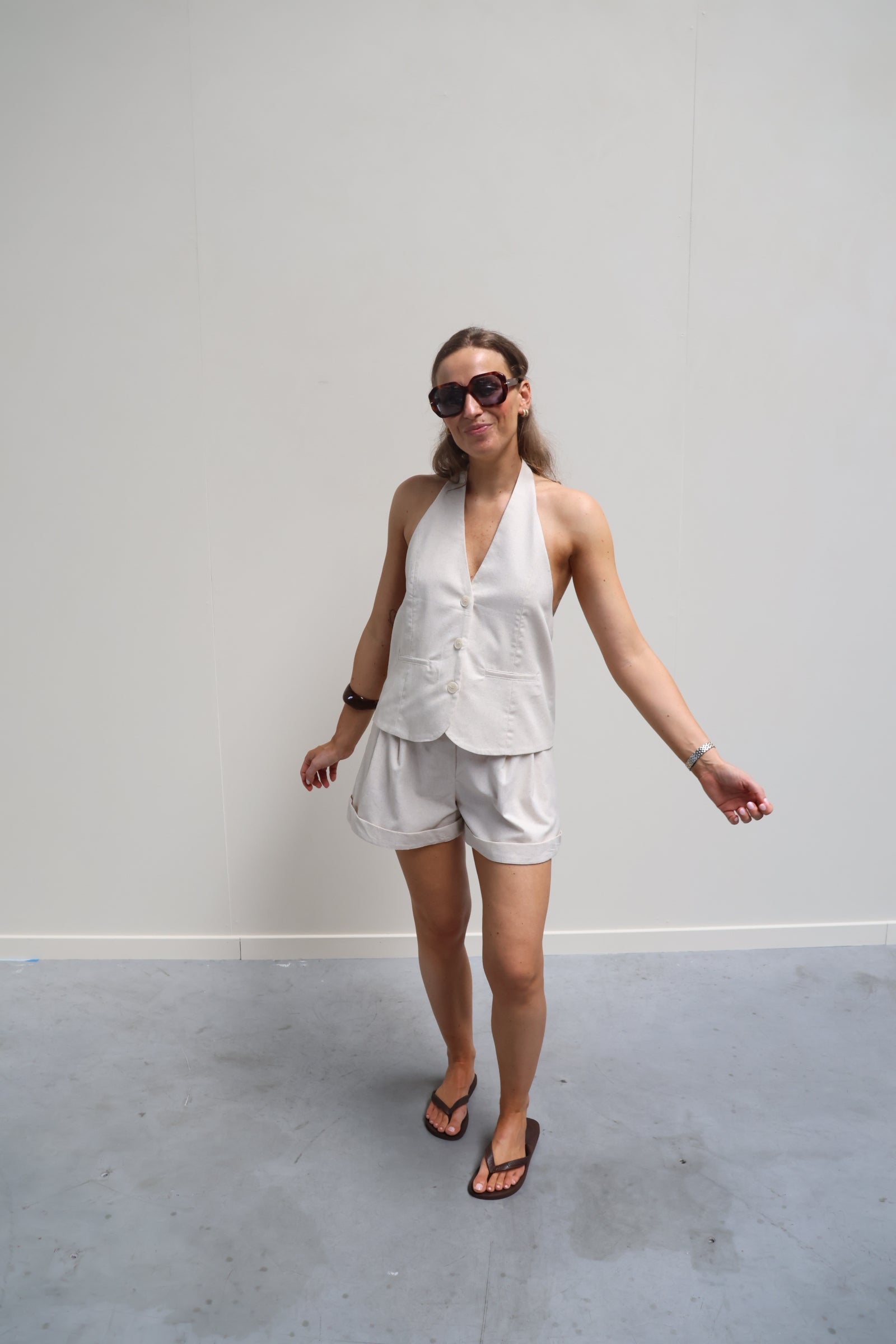 Sophia colbert top beige