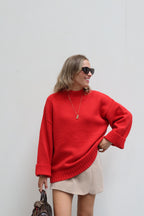 Senna trui met wijde mouw rood