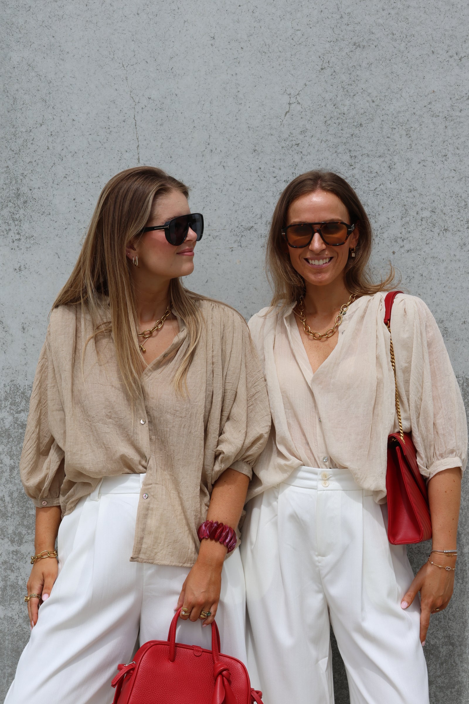 Lieke blouse met wijde mouwen beige