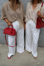 Lieke blouse met wijde mouwen camel