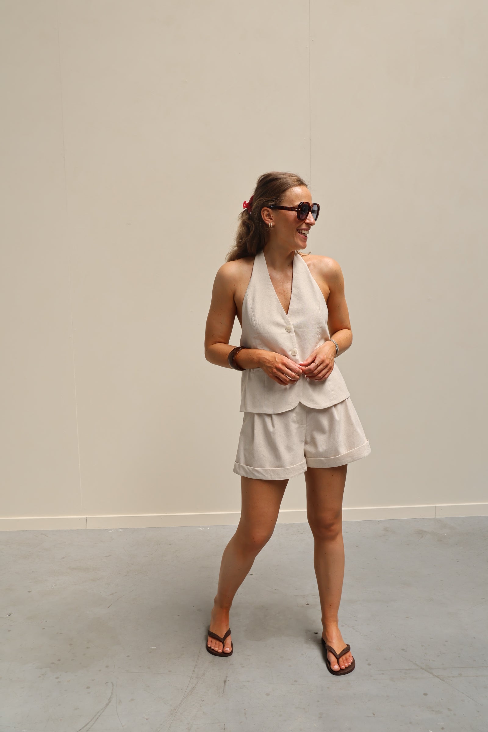 Sophia colbert top beige