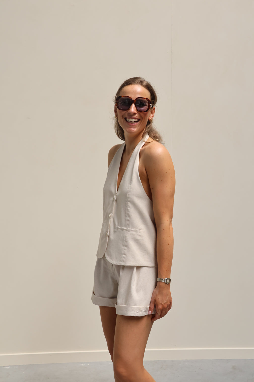 Sophia colbert top beige