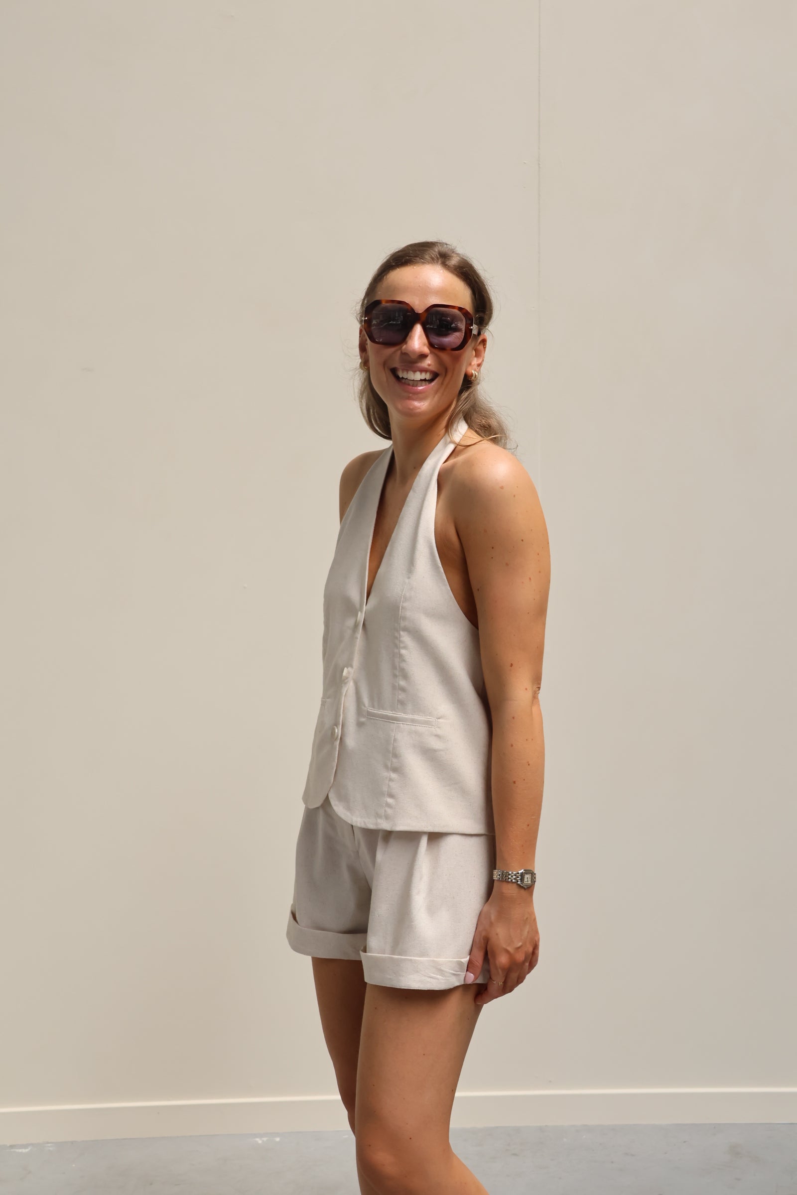 Sophia colbert top beige