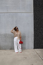 Lieke blouse met wijde mouwen camel