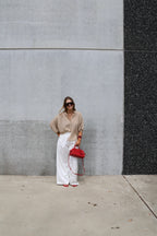 Lieke blouse met wijde mouwen camel