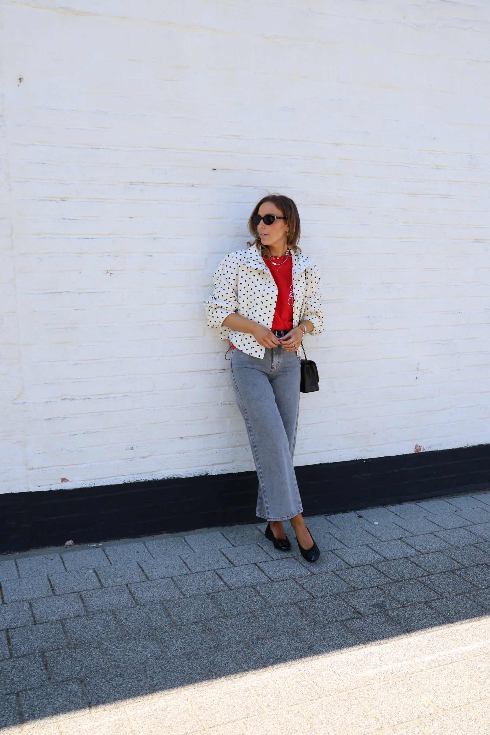 Bobbie cropped wide jeans grijs
