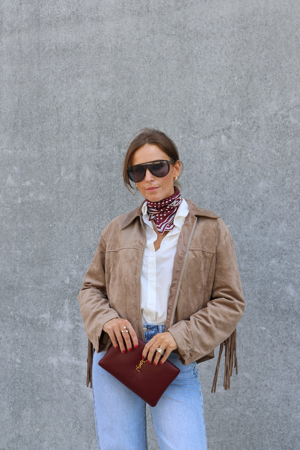 Jolene suède jas met fringes