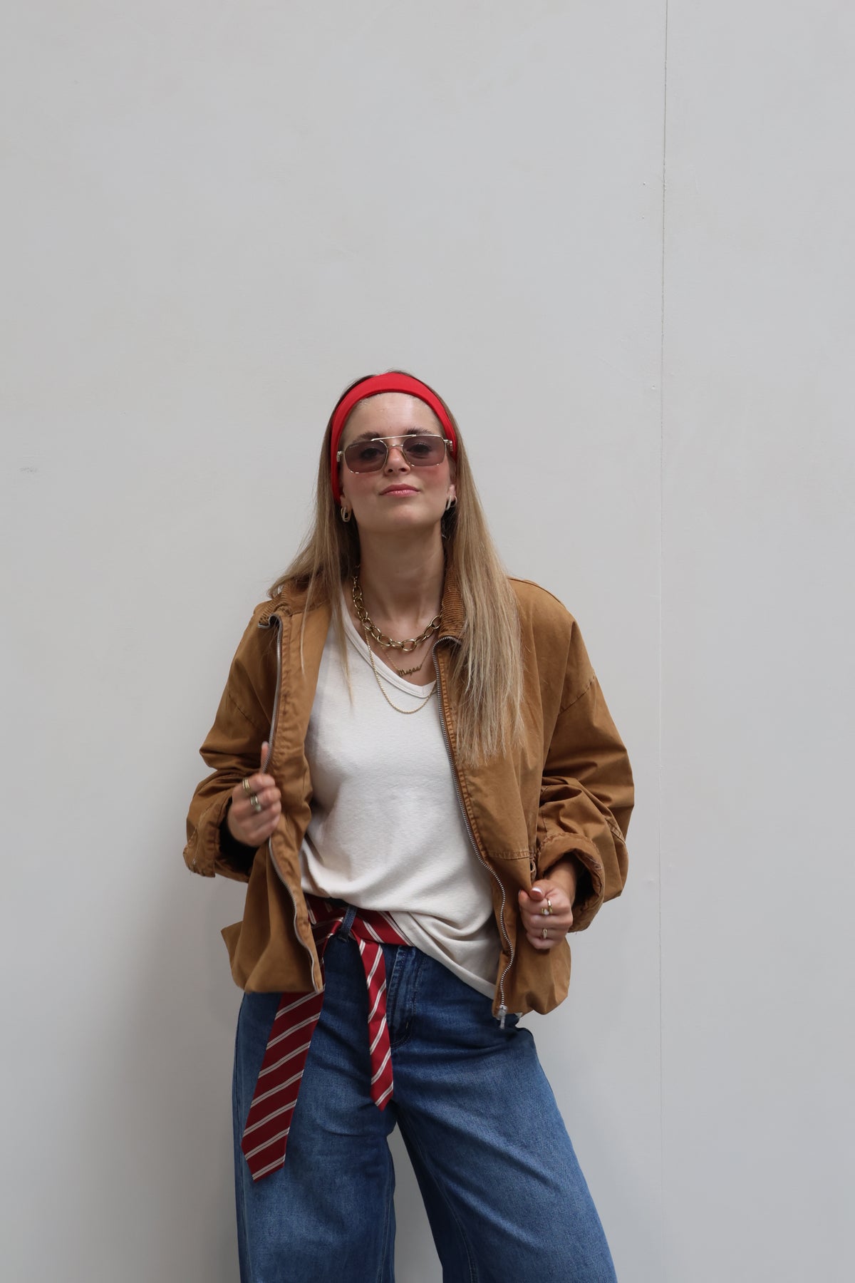 Febe longsleeve met v-hals crème