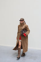 Danielle lange suéde mantel camel