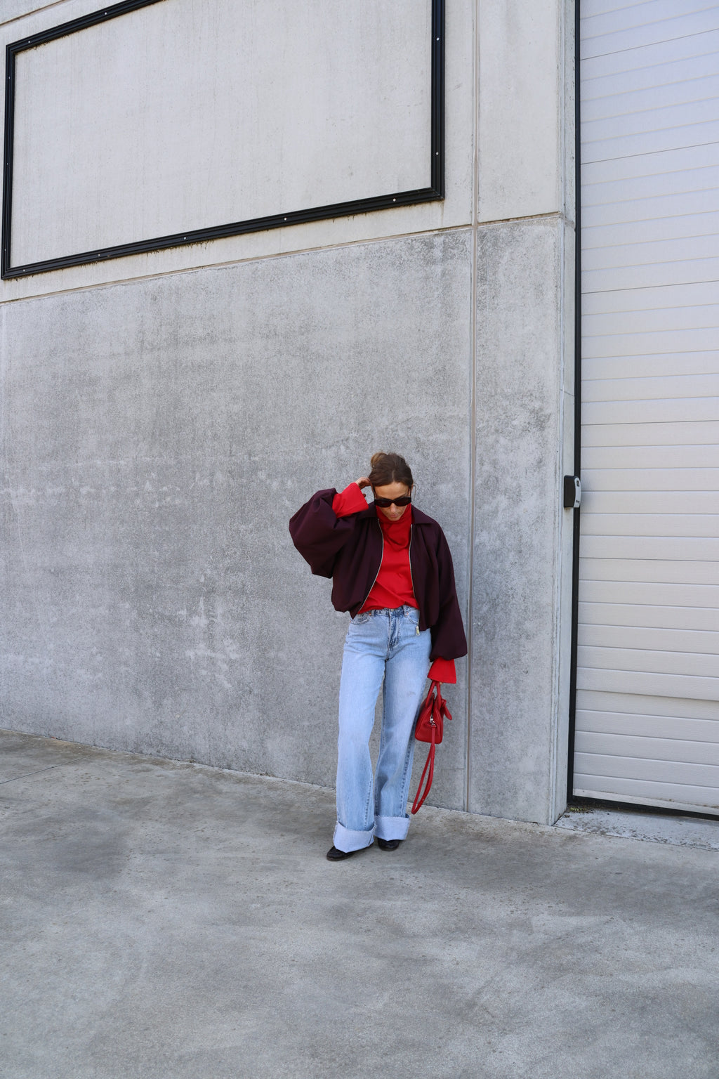 Annabel oversized longsleeve rood