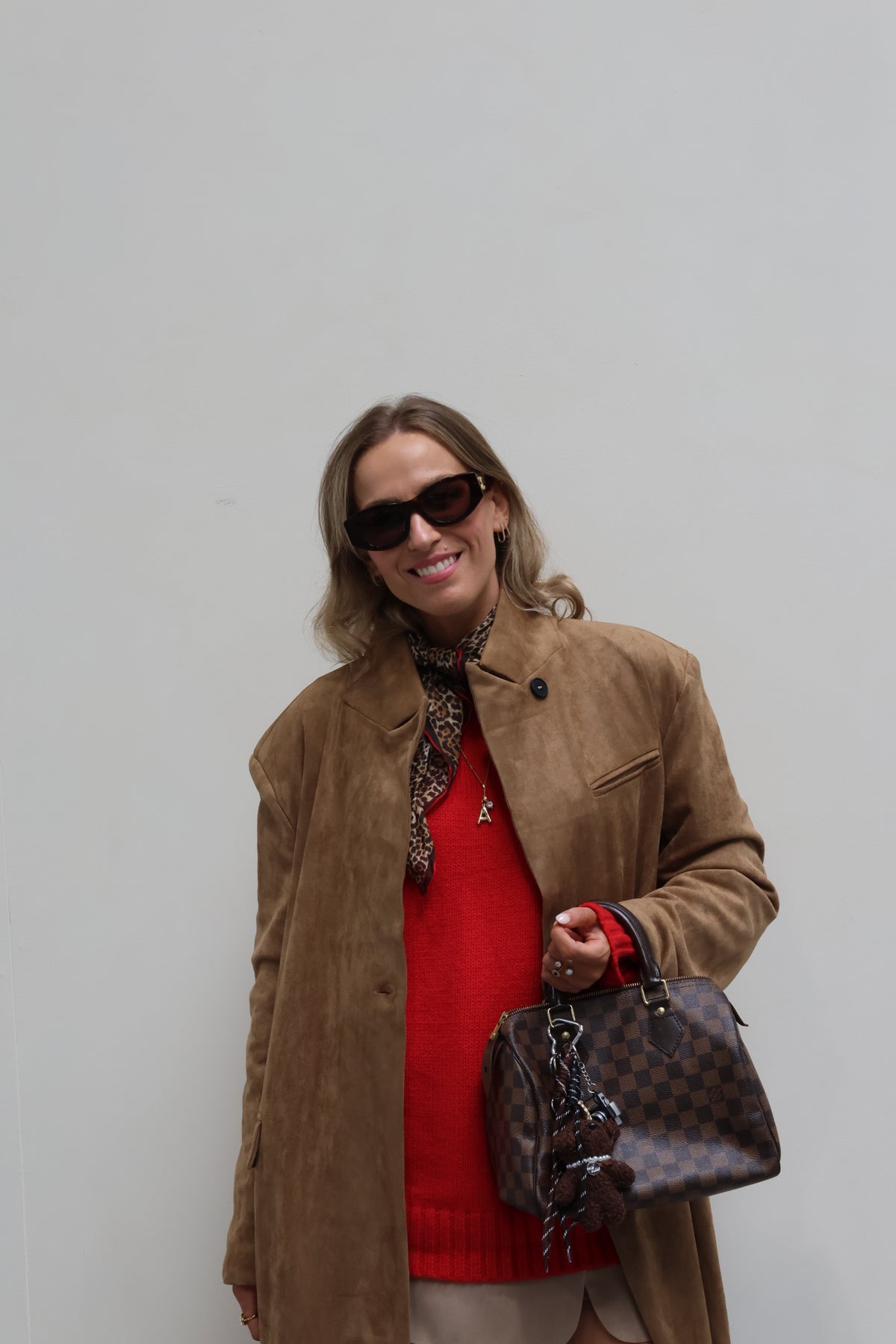 Danielle lange suéde mantel camel