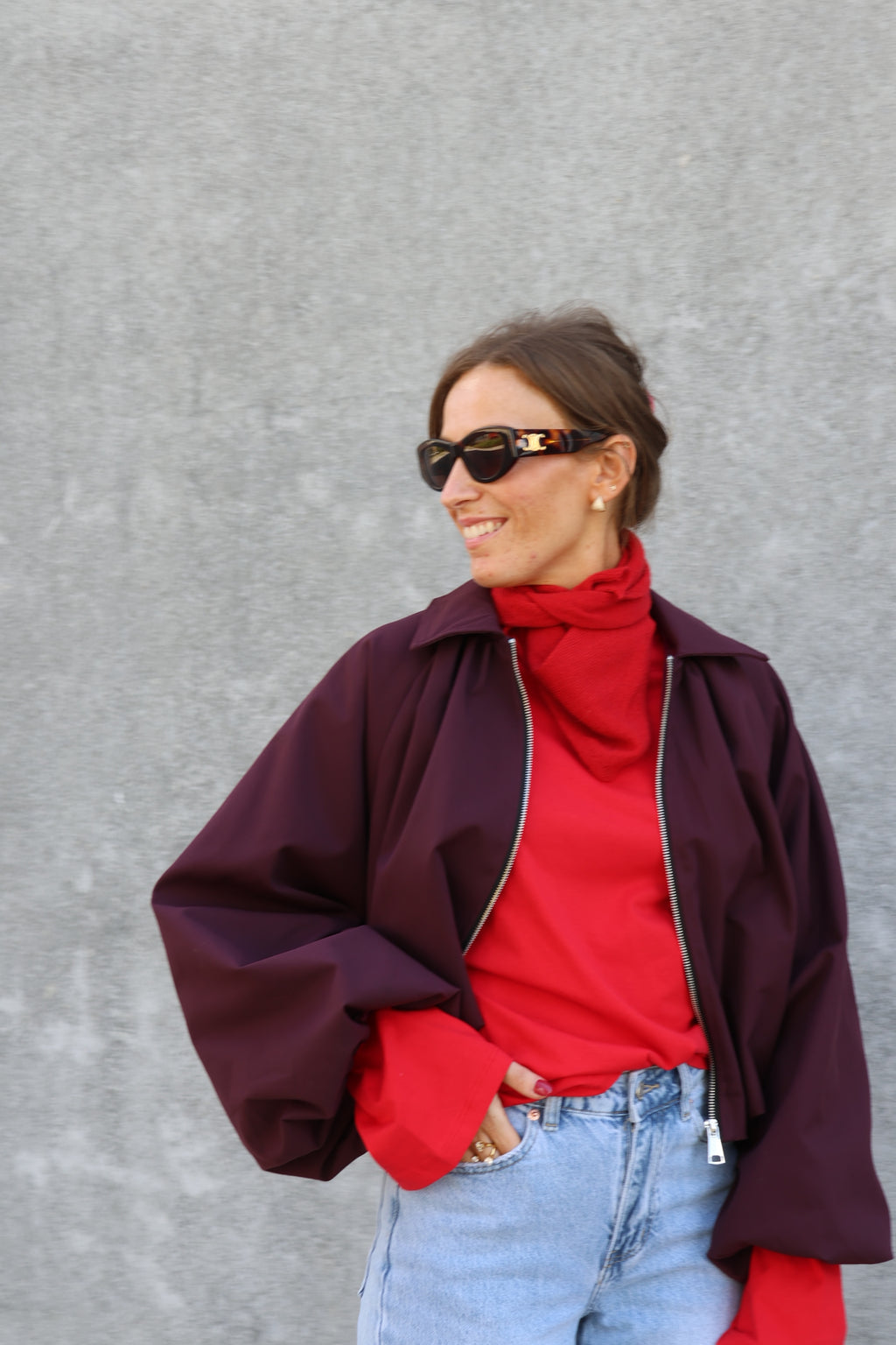 Veerle cropped jasje dark berry