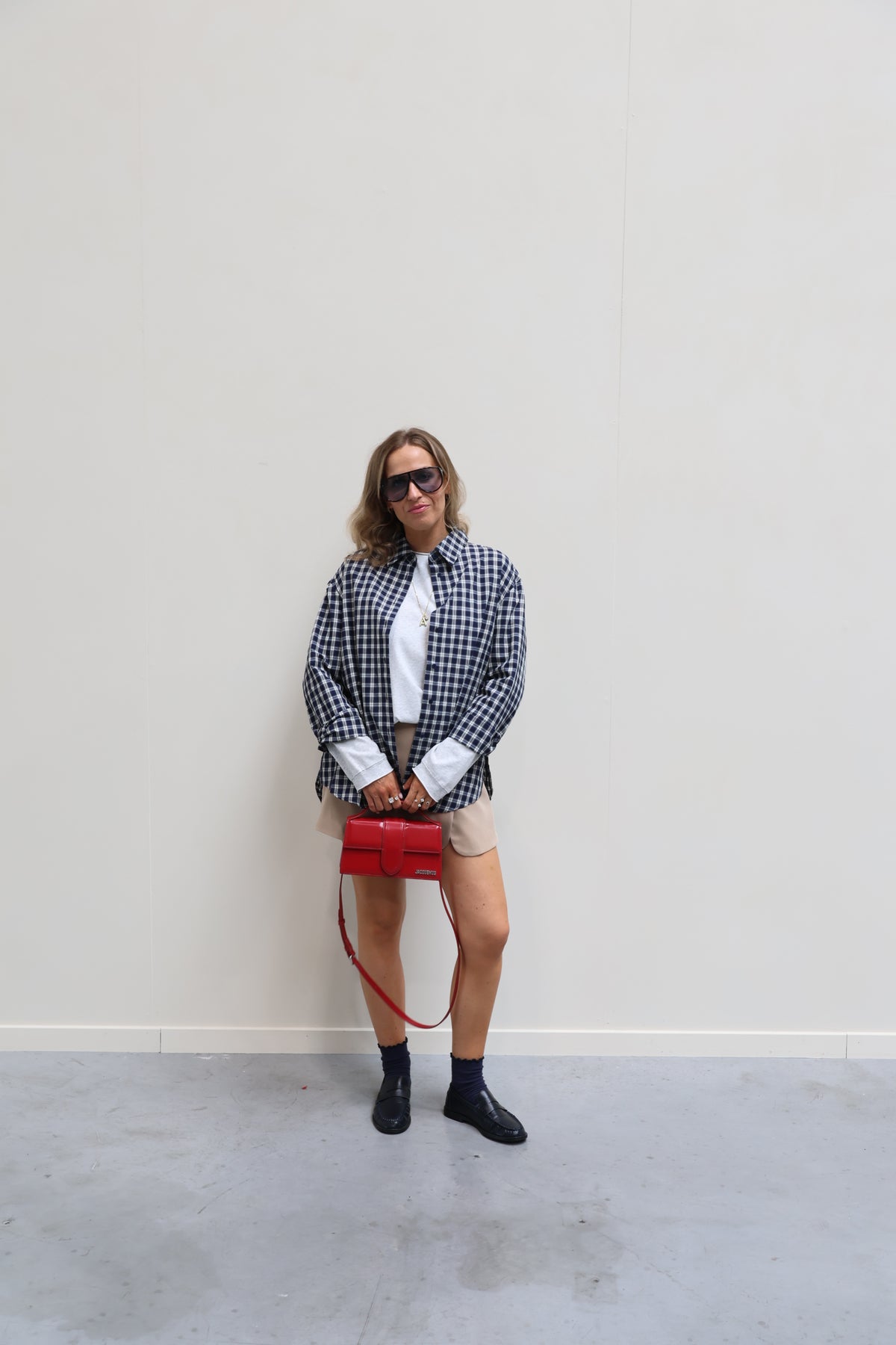 Bregje carreaux hemd marine